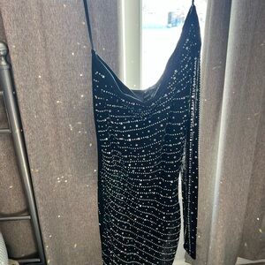 Windsor Black One Shoulder Sequin Dress
